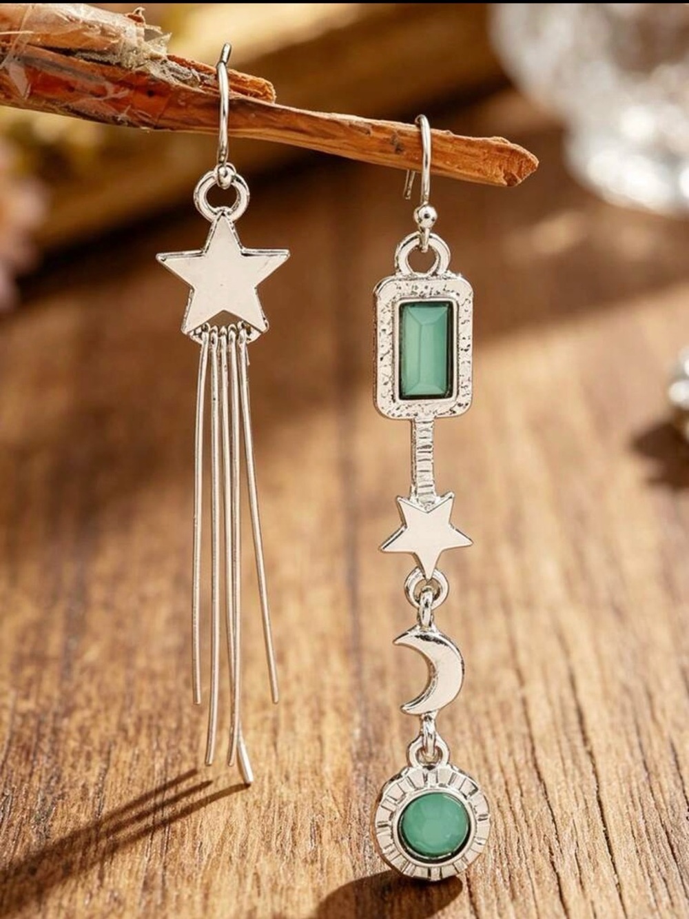 Silver Star & Moon Dangle Earrings 🌙 ⭐️